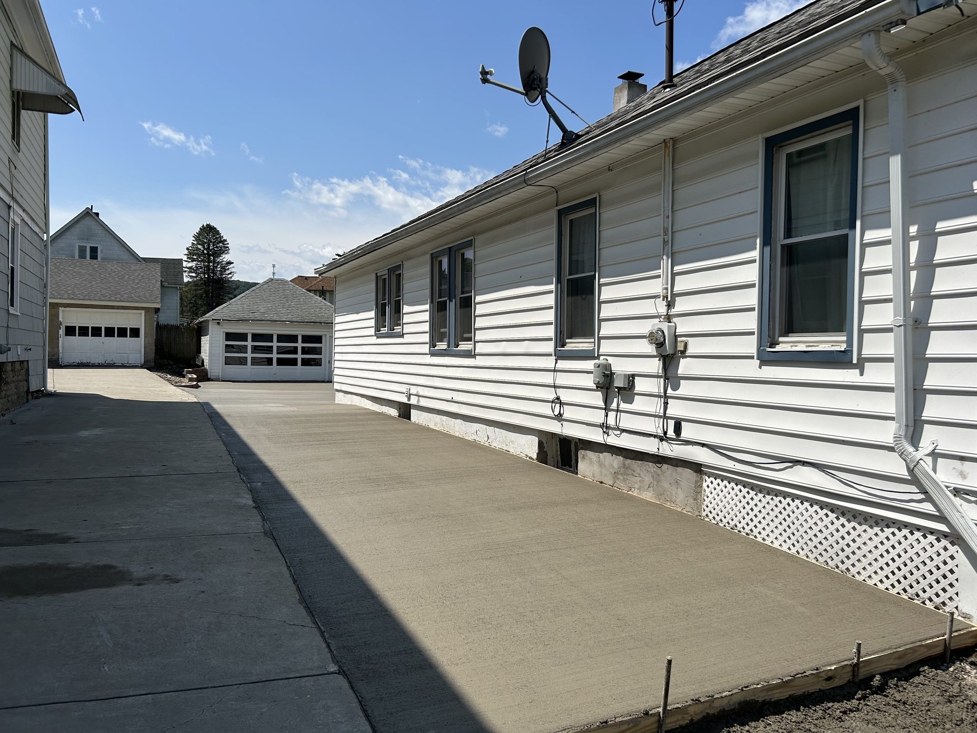 Concrete driveway installation, Binghamton NY area
