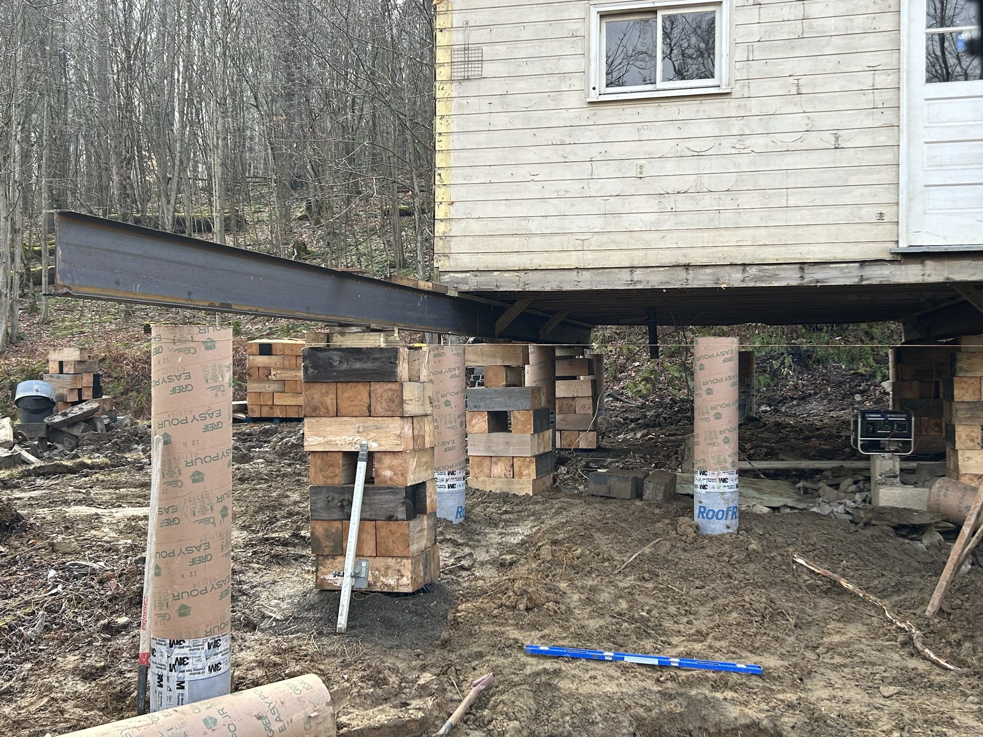 Deck construction in progress, SKJ Builders Binghamton NY